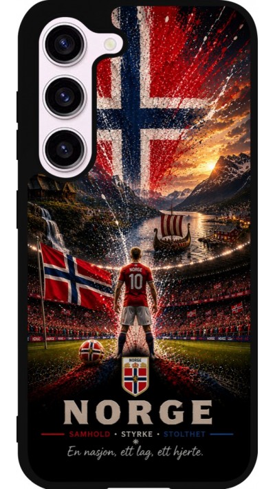 Coque Samsung Galaxy S23 FE - Silicone rigide noir Football Norvège splash 2026