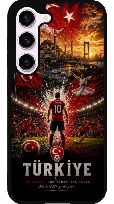 Coque Samsung Galaxy S23 FE - Silicone rigide noir Football Turquie splash 2026
