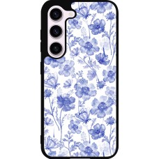 Samsung Galaxy S23 FE Case Hülle - Silikon schwarz Spring 23 watercolor blue flowers