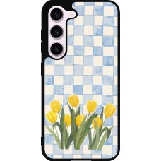 Coque Samsung Galaxy S23 FE - Silicone rigide noir Blue vichy tulips 2026