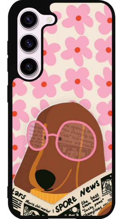 Coque Samsung Galaxy S23 FE - Silicone rigide noir Dog with newspaper 2026