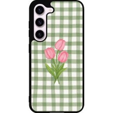 Coque Samsung Galaxy S23 FE - Silicone rigide noir Green vichy tulips 2026