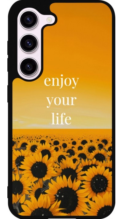 Coque Samsung Galaxy S23 FE - Silicone rigide noir Summer 2026 Enjoy your life