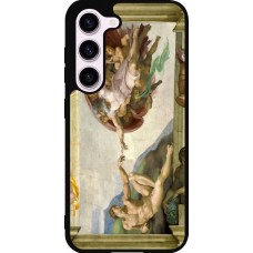 Coque Samsung Galaxy S23 FE - Silicone rigide noir Tableau art - La Création d’Adam - Michel-Ange