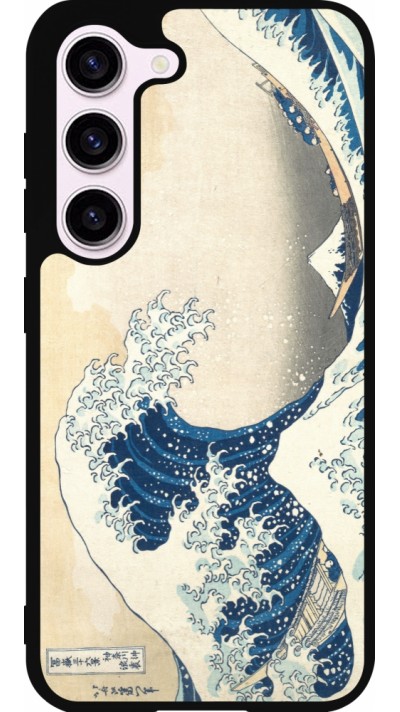 Coque Samsung Galaxy S23 FE - Silicone rigide noir Tableau art - La Grande Vague de Kanagawa - Hokusai