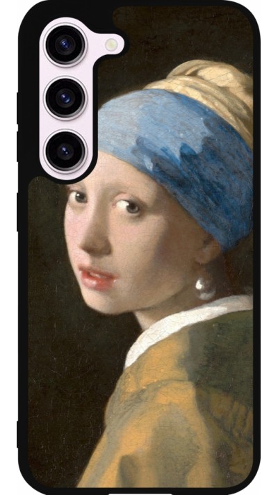 Coque Samsung Galaxy S23 FE - Silicone rigide noir Tableau art - La Jeune fille à la perle - Johannes Vermeer