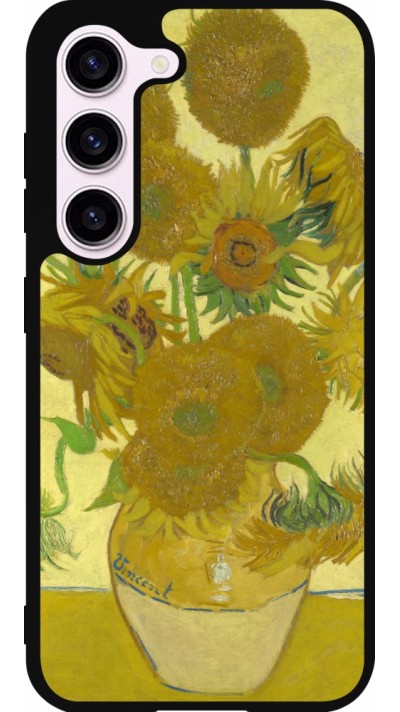 Coque Samsung Galaxy S23 FE - Silicone rigide noir Tableau art - Les Tournesols - Van Gogh