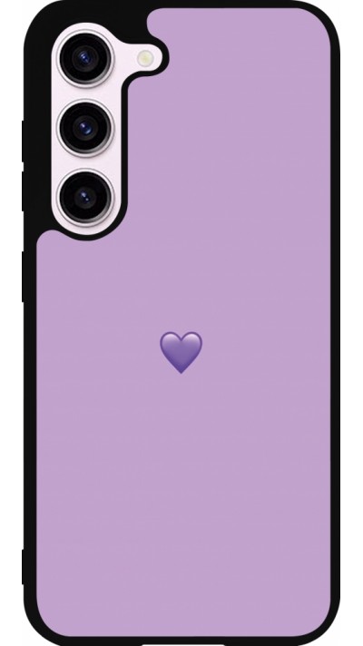 Coque Samsung Galaxy S23 FE - Silicone rigide noir Valentine 2023 purpule single heart