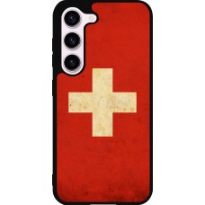 Samsung Galaxy S23 FE Case Hülle - Silikon schwarz Vintage Flag SWISS