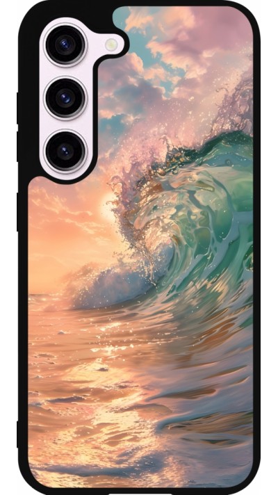 Coque Samsung Galaxy S23 FE - Silicone rigide noir Wave Sunset