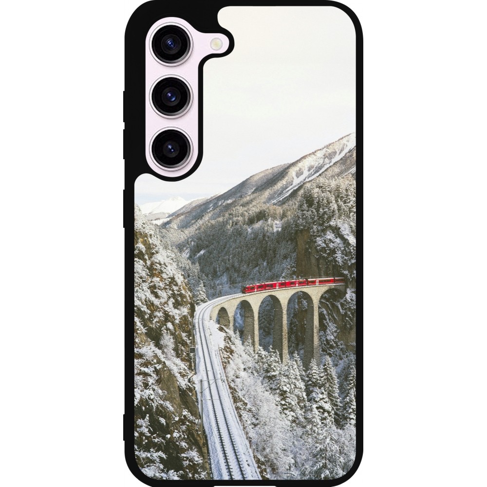 Coque Samsung Galaxy S23 FE - Silicone rigide noir Winter 25 Winter polar express