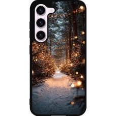 Coque Samsung Galaxy S23 FE - Silicone rigide noir Winter 25 Winter snowy road