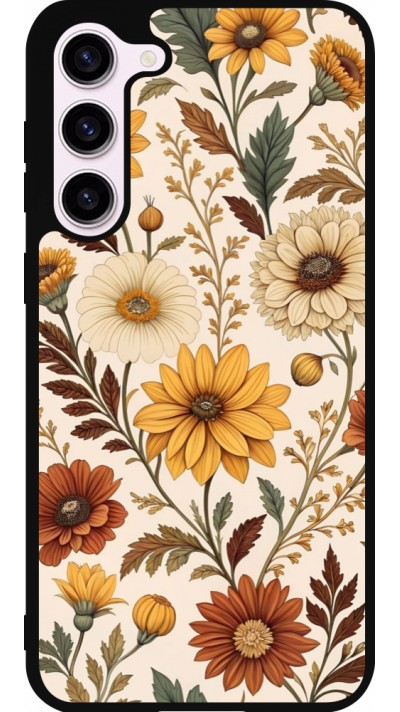 Coque Samsung Galaxy S23+ - Silicone rigide noir Autumn 25 Flower pattern