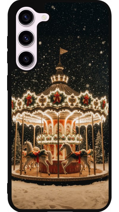 Coque Samsung Galaxy S23+ - Silicone rigide noir Christmas 25 Carousel