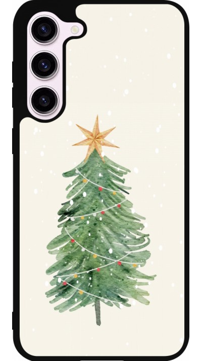 Coque Samsung Galaxy S23+ - Silicone rigide noir Christmas 25 Sketch Tree