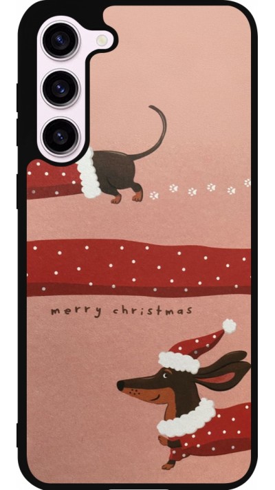 Coque Samsung Galaxy S23+ - Silicone rigide noir Christmas 25 Teckel Merry Xmas