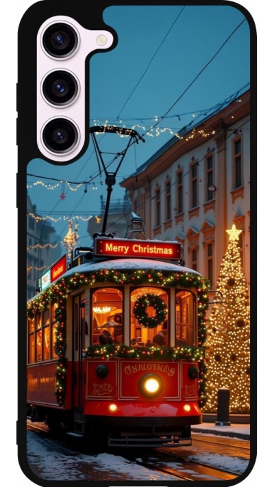 Coque Samsung Galaxy S23+ - Silicone rigide noir Christmas 25 Xmas Train