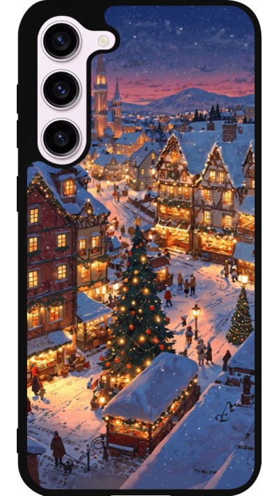 Coque Samsung Galaxy S23+ - Silicone rigide noir Christmas 25 Xmas Village