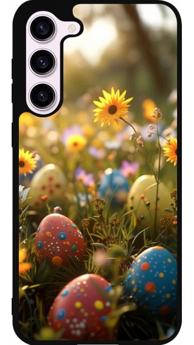 Coque Samsung Galaxy S23+ - Silicone rigide noir Easter 2026 Decorated eggs