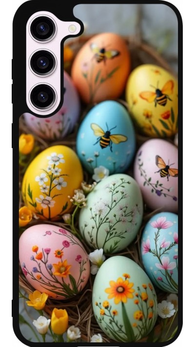 Coque Samsung Galaxy S23+ - Silicone rigide noir Easter 2026 Eggs with bees