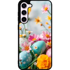 Coque Samsung Galaxy S23+ - Silicone rigide noir Easter 2026 Eggs with flowers