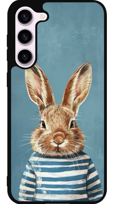 Coque Samsung Galaxy S23+ - Silicone rigide noir Easter 2026 Rabbit navy