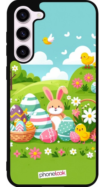 Coque Samsung Galaxy S23+ - Silicone rigide noir Easter 2025 Green