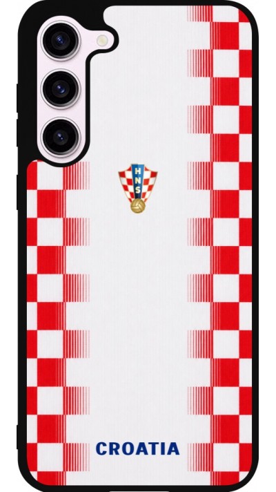 Coque Samsung Galaxy S23+ - Silicone rigide noir Maillot de football Croatie 2026 personnalisable