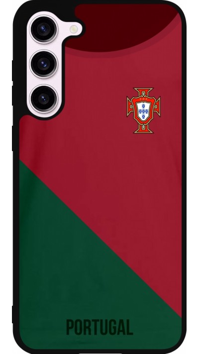 Coque Samsung Galaxy S23+ - Silicone rigide noir Maillot de football Portugal 2022