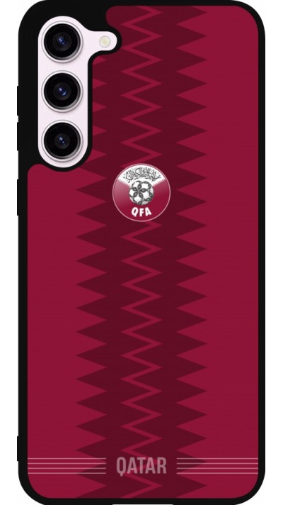 Coque Samsung Galaxy S23+ - Silicone rigide noir Maillot de football Qatar 2026 personnalisable