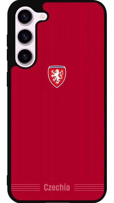 Coque Samsung Galaxy S23+ - Silicone rigide noir Maillot de football Répuplique Tchèque 2026 personnalisable