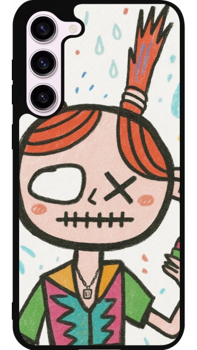 Coque Samsung Galaxy S23+ - Silicone rigide noir Little Girl Sketch