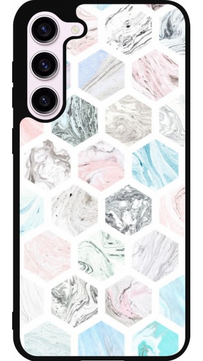 Coque Samsung Galaxy S23+ - Silicone rigide noir Marble Everything