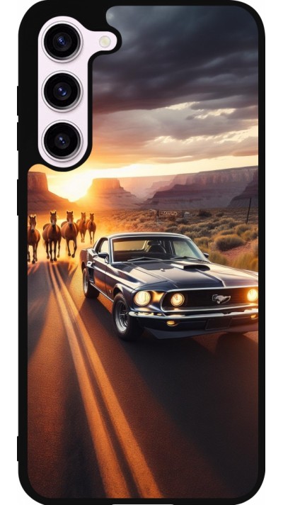 Coque Samsung Galaxy S23+ - Silicone rigide noir Mustang 69 Grand Canyon Coque Samsung Galaxy S23+ - Silicone rigide noir Mustang 69 Grand Canyon