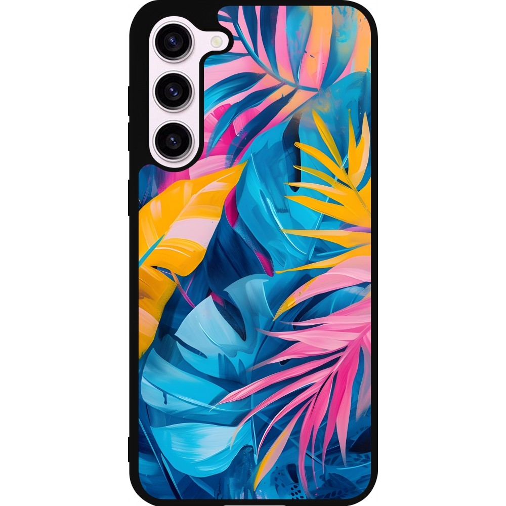 Coque Samsung Galaxy S23+ - Silicone rigide noir Palms Blue