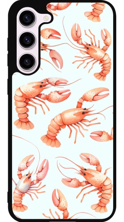 Coque Samsung Galaxy S23+ - Silicone rigide noir Pattern de homards pastels