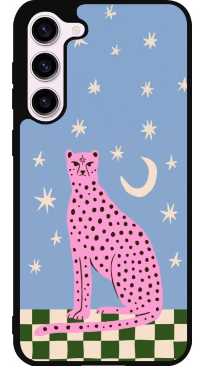 Coque Samsung Galaxy S23+ - Silicone rigide noir Pink leopard with stars 2026