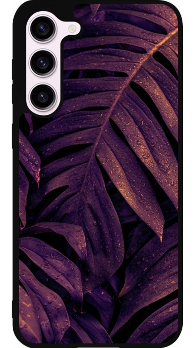 Coque Samsung Galaxy S23+ - Silicone rigide noir Purple Light Leaves