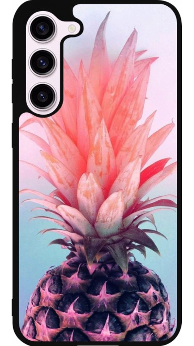 Coque Samsung Galaxy S23+ - Silicone rigide noir Purple Pink Pineapple