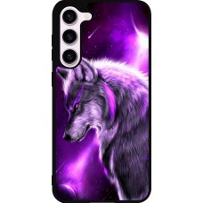 Coque Samsung Galaxy S23+ - Silicone rigide noir Purple Sky Wolf