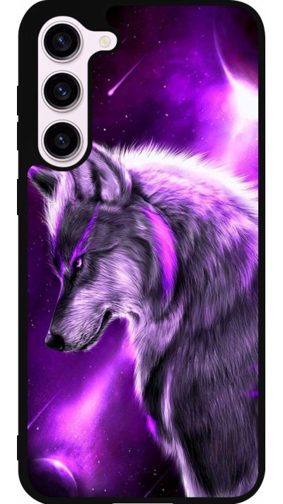 Coque Samsung Galaxy S23+ - Silicone rigide noir Purple Sky Wolf