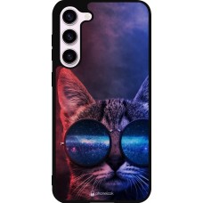 Coque Samsung Galaxy S23+ - Silicone rigide noir Red Blue Cat Glasses