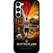 Coque Samsung Galaxy S23+ - Silicone rigide noir Football Allemagne splash 2026