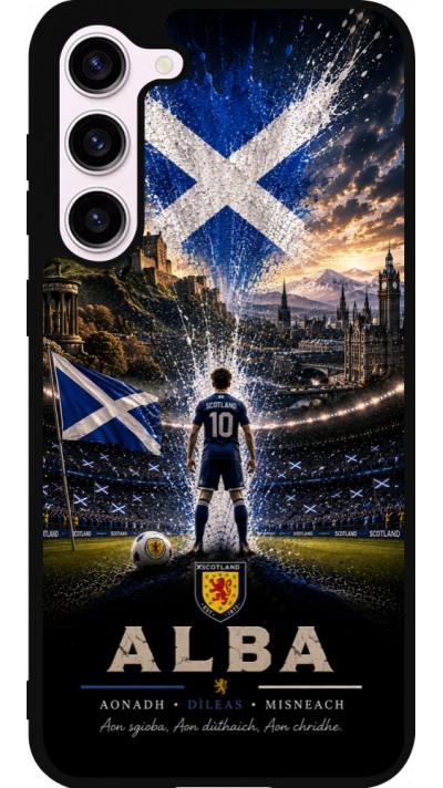 Coque Samsung Galaxy S23+ - Silicone rigide noir Football Écosse splash 2026