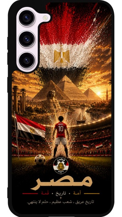 Coque Samsung Galaxy S23+ - Silicone rigide noir Football Égypte splash 2026