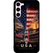 Coque Samsung Galaxy S23+ - Silicone rigide noir Football États-Unis splash 2026