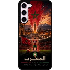 Coque Samsung Galaxy S23+ - Silicone rigide noir Football Maroc splash 2026