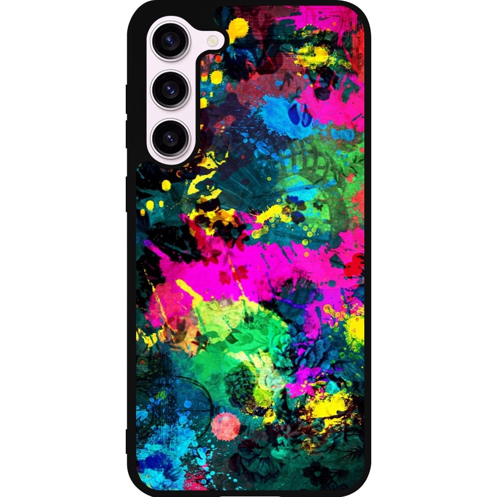 Coque Samsung Galaxy S23+ - Silicone rigide noir Splash paint