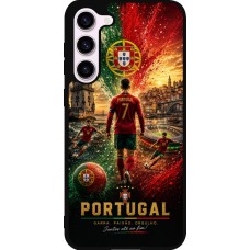 Coque Samsung Galaxy S23+ - Silicone rigide noir Football Portugal splash 2026