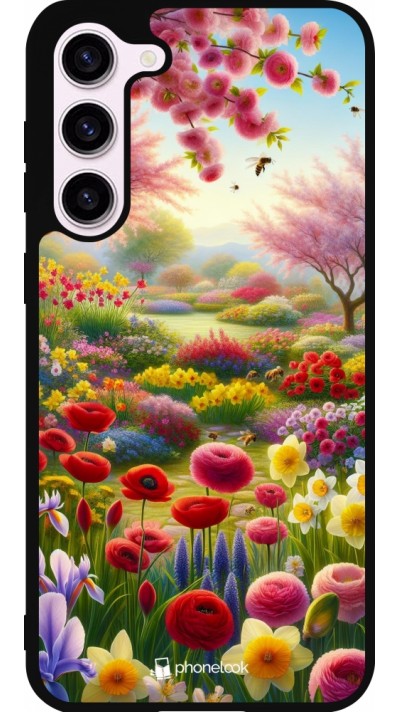 Coque Samsung Galaxy S23+ - Silicone rigide noir Spring 25 Bouquet printemps